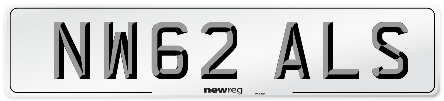 NW62 ALS Number Plate from New Reg